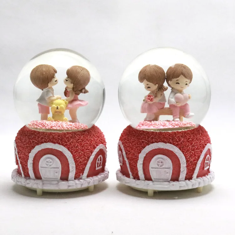 

With Music and Light Romantic Girls Boys Love Crystal Ball Water Cool Snow Globe Snowflake Home Decor Girl Woman Student Gift