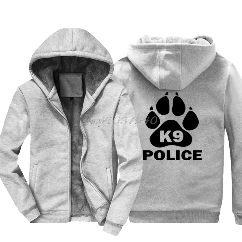 Новые K-9 толстовки с капюшоном для полицейской собаки, модная мужская теплая толстовка в стиле хип-хоп, куртки с капюшоном, Harajuku, уличная одежда - Цвет: gray