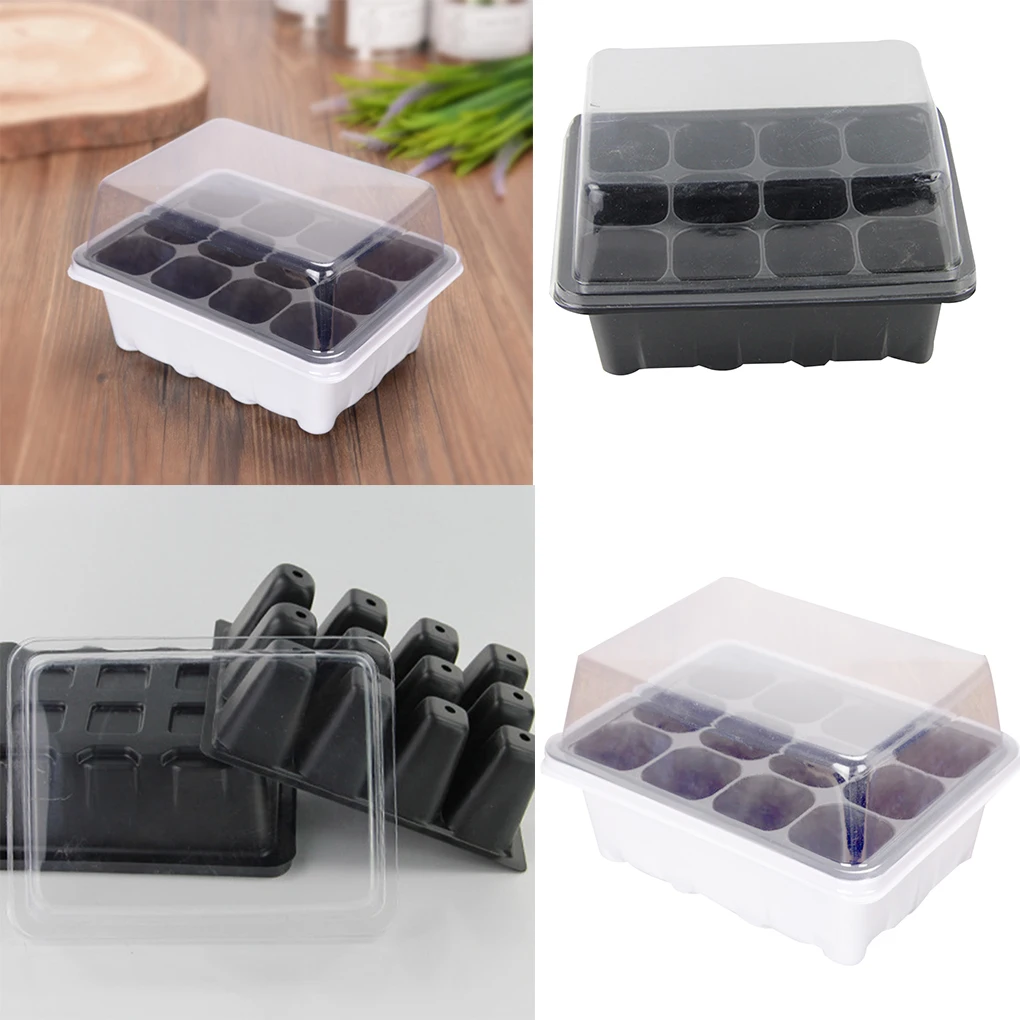 

3 Pcs/Set 12 Cells Seedling Trays Seed Starter Box Plant Flower Grow Starting Germination Pot