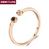 Bague en cristal Rose or pour filles, Style Simple, joli, Mini, bijoux de fête, tailles complètes, ZYR165 ► Photo 1/6