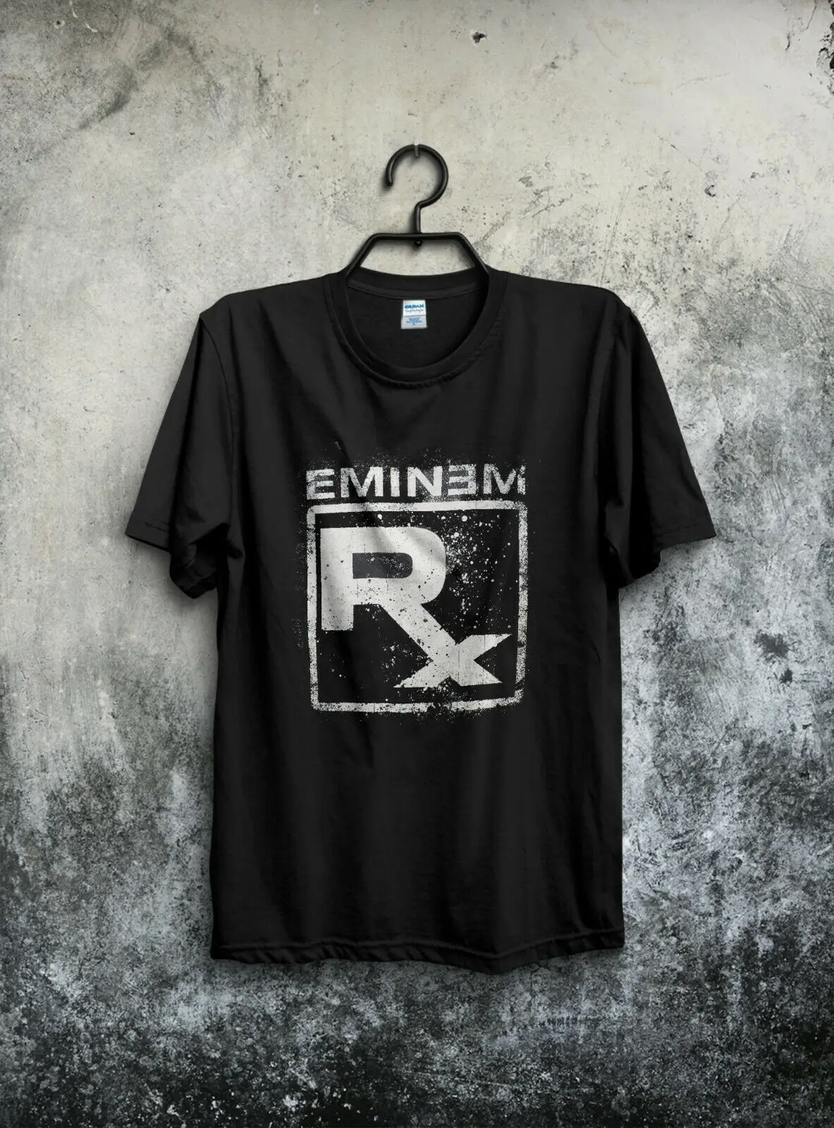 Винтажная 2000s Eminem RX Relapse Distressed футболка с короткими рукавами в стиле хип-хоп для