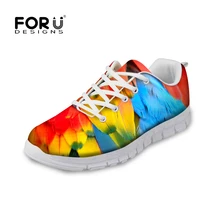 FORUDESIGNS/кроссовки Для женщин Весна Женская обувь на плоской подошве с принтом "павлиньи перья" Для женщин удобная обувь на шнуровке; zapatos mujer