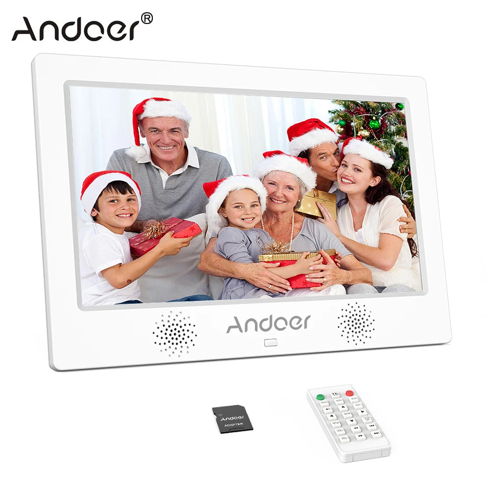 Рождественский подарок Andoer 10 1 дюймов цифровая фоторамка 1024*600 разрешение TFT LED