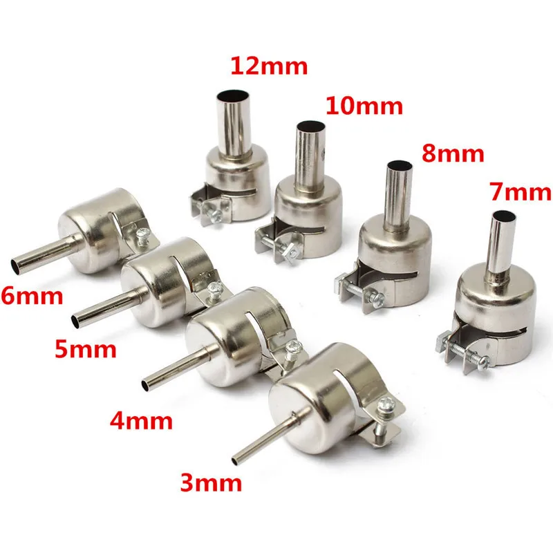 3//4//5//6//7//8//10mm Soldering Heat Gun Circular Nozzles Kit Fits for 850 852D 898D