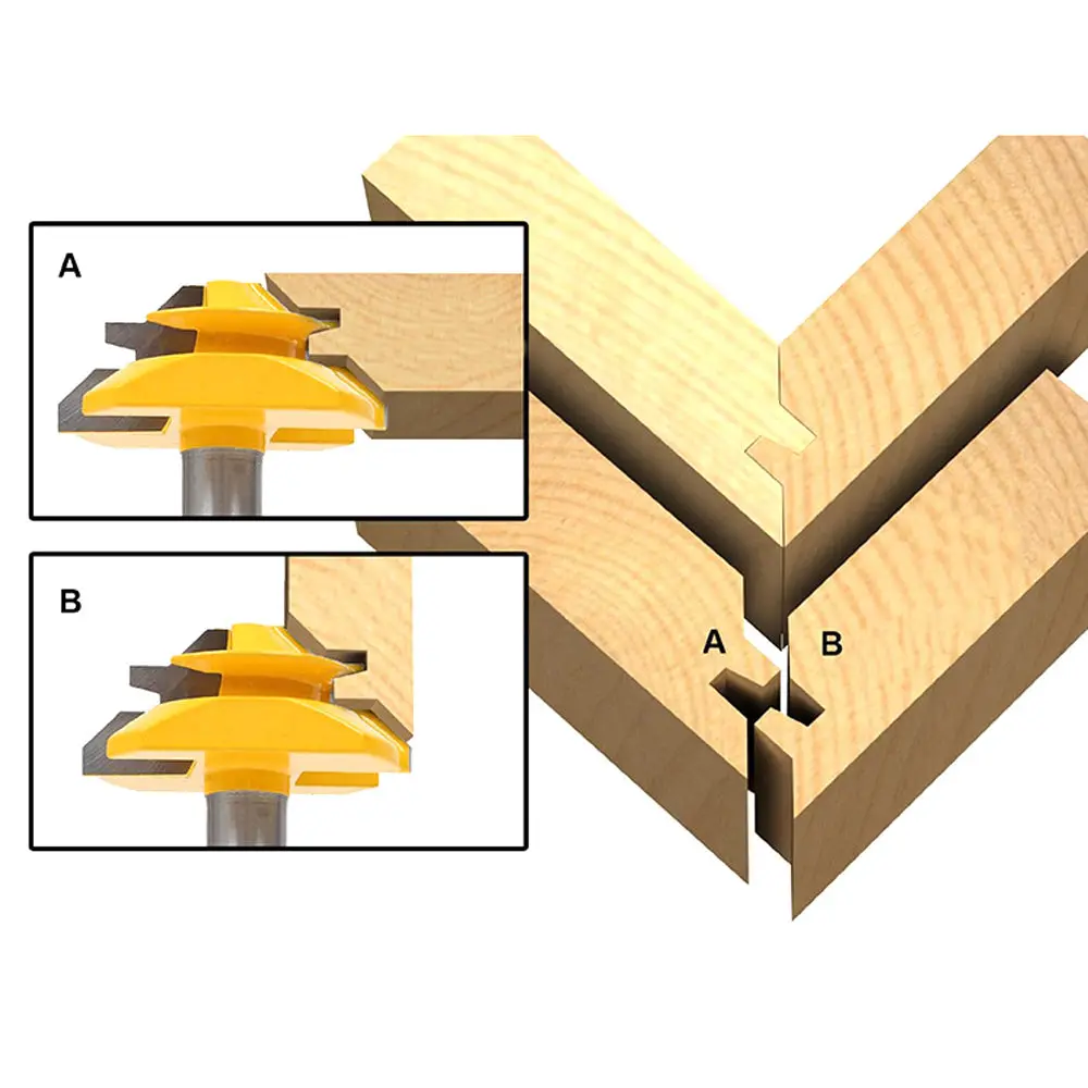 1 шт. маленький замок Торцовочная фреза-45 градусов-3/" шток-1/2" хвостовик Деревообрабатывающие инструменты