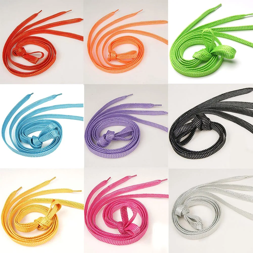1 Pair Unisex Flat Shoelace Party Camping Shoelaces Glowing Canvas String 110cm