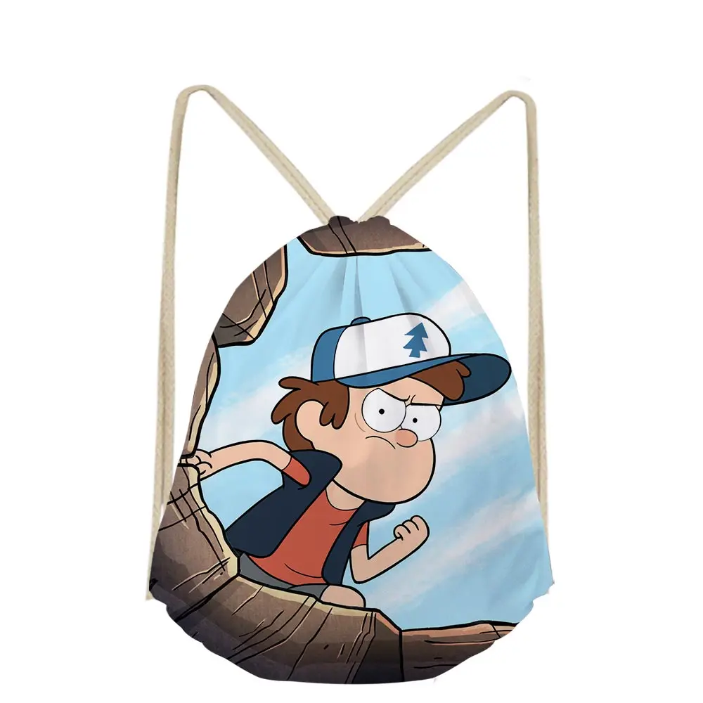 3D Gravity Falls аниме мультфильм на заказ Mochilas Escolar Shoe Pocket Drawstring Bag Shopper мальчики девочки школьный чехол дети струнная сумка