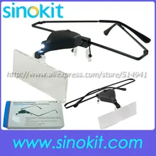 Primeshop-1.5X/2.5X/3.5X глаз, Стекло Лупа ювелира Лупа увеличительное часы Ремонт с светодиодный свет GM19157