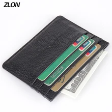 Для мужчин из натуральной кожи Бизнес Повседневное держатель для кредитных карт простой кожаный чехол для карты держатель для карт, тонкий кошелек для карточек 6 цветов K106