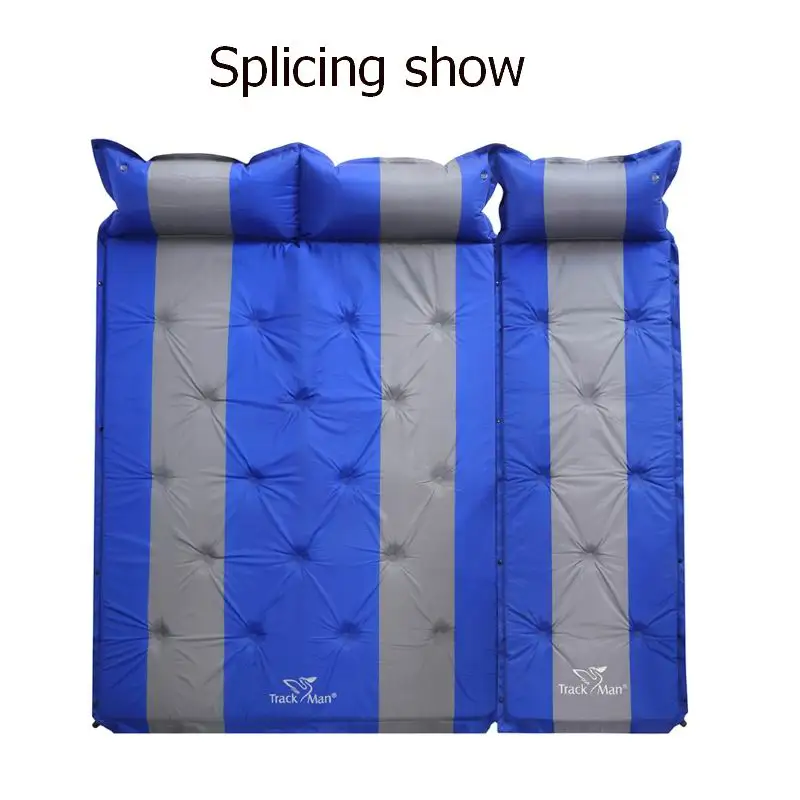 Outdoor 2 3 4 Person Splicing Automatic Inflatable Mattress Air Mattresses Moisture Pad Portable Sleeping Pads Airbbed W/ Pillow