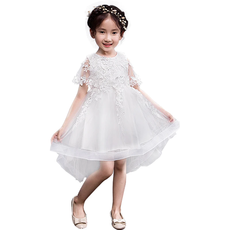 2018 White Formal Evening Wedding Gown Tutu Princess Dress Flower Girls ...