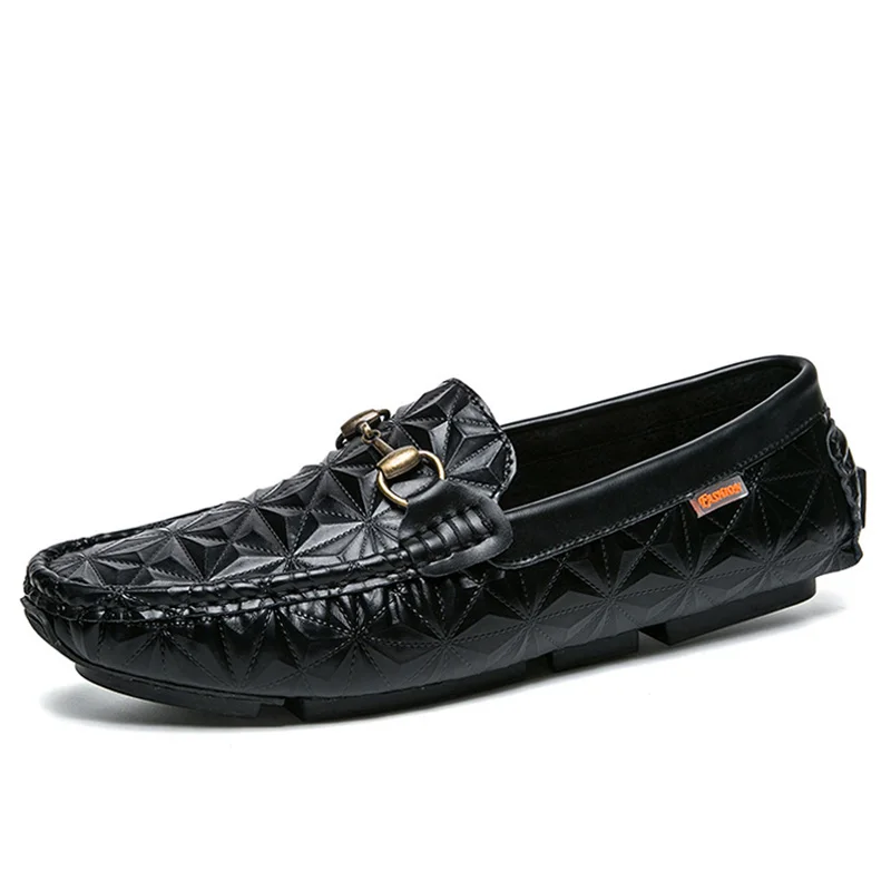 ALCUBIEREE/модные мужские лоферы; повседневная обувь для вождения без застежки для взрослых; плоская подошва; итальянская обувь ручной работы; удобные мокасины - Цвет: Black
