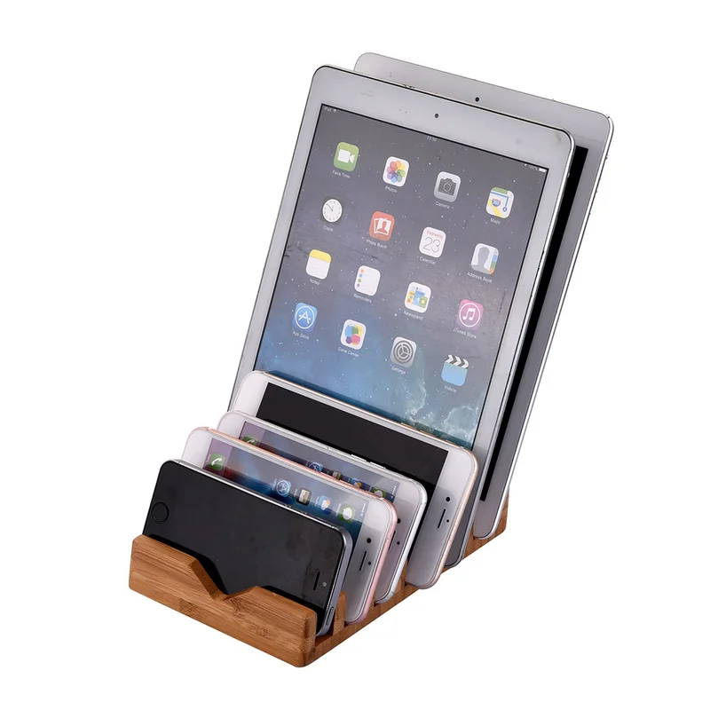 

Multifunction Mobile Phone Holder Phone Tablet Bamboo Wood USB Base Charging Bracket Dock Holder