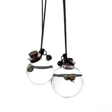 Автомобильная бутылка для духов пустая бутылка с подвесом для бутылочки с шариком из нержавеющей стали кулон авто орнамент с цветочный освежитель воздуха автомобиль Стайлинг