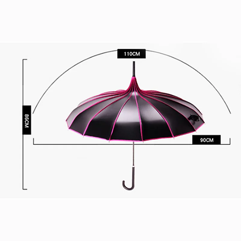 Skup Yesello długi uchwyt parasol w kształcie pagody mężczyźni czarna powłoka wiatroszczelne duże parasole czerwony deszcz wiatroszczelne przenośne parasole dla kobiet