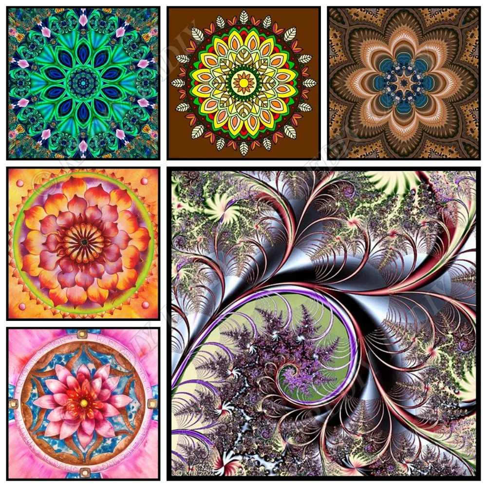 

Full Square / Round Diamond Embroidery Colorful Mandala Diamond Painting Crystal Mosaic Pattern Rhinestones Cross Stitch Kits