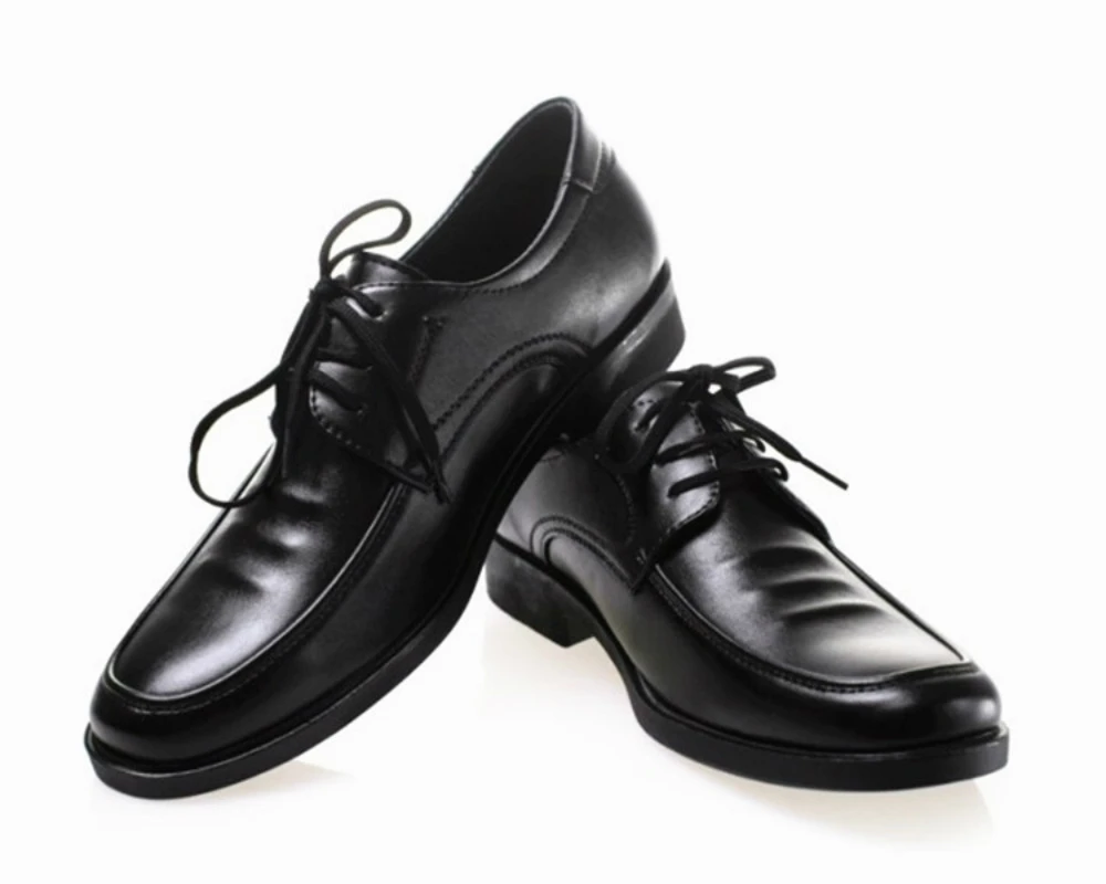 Mazefeng New Male Leather Shoes Breathable Round Toe Men Dress Shoes Lace-up Solid Business Leather Shoes Wear-resisting