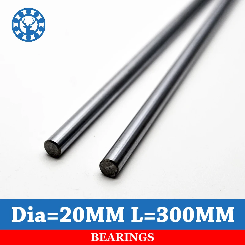 

2pcs/lot Cnc Linear Shaft Chrome OD 20mm L 300mm WCS Round Steel Rod Bar Cylinder Linear Rail