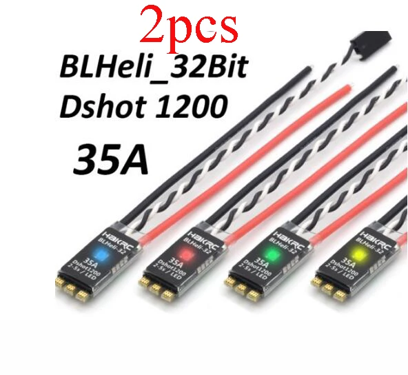 2 шт. HAKRC BLHeli_32 Bit 35A ESC FPV DShot1200 2-5S Мощный светодиодный регулятор скорости для RC Racing