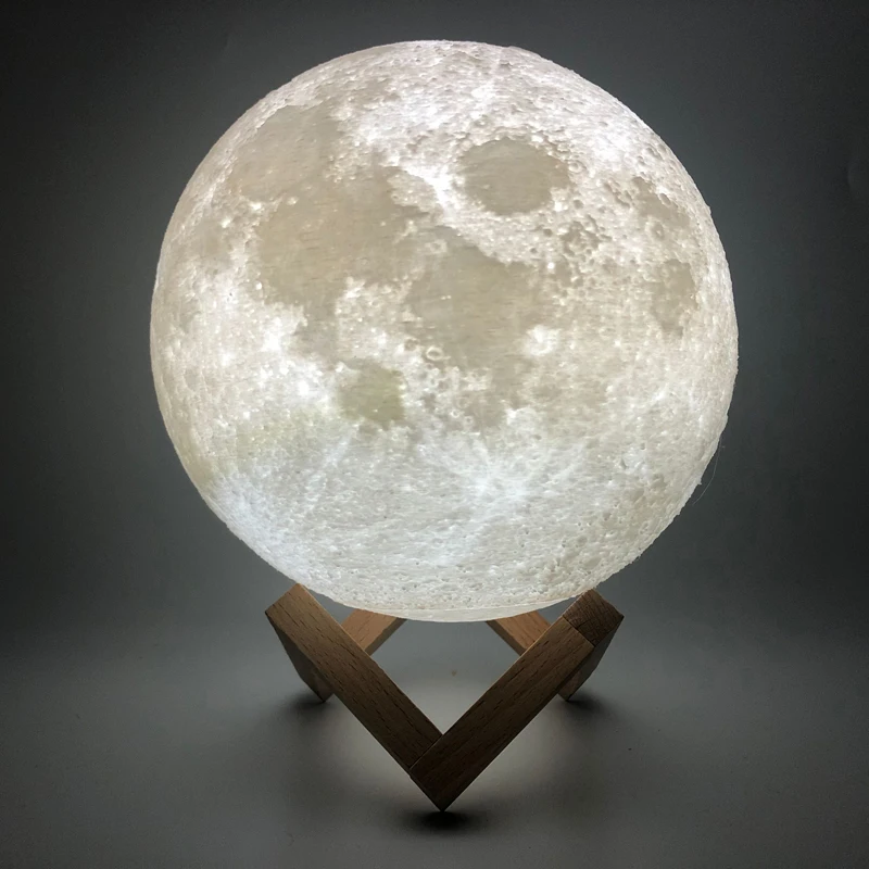 

Rambery Moon Lamp 3D Printing Night Light Rechargeable 3 Color Faucet Lights 16 Color Changing Remote Control Lamp LED Moon Sun