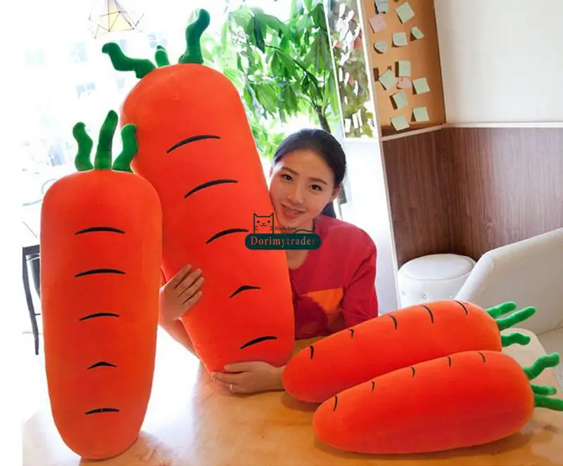 Dorimytrader New Lovely Soft Cartoon Carrot Plush Pillow Simulated Anime Carrots Cushion Doll Vegetables Toy 39inch 100cm DY61728 (4)