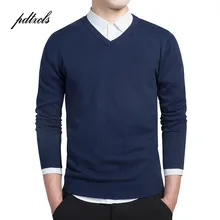 Простой Умный Повседневный пуловер высокого качества из чистого хлопка с длинным рукавом Sim Fit Мужской свитер размера плюс мужские свитера