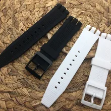 Брендовый черный, белый, дайвинг 21 мм* 24 мм, силиконовый резиновый ремешок для часов Swatch, резиновый ремешок для часов IRONY SCUBA200 YNS4001