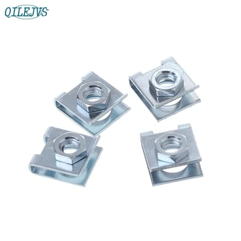 

New 4 Pcs Car License Plate Fastener Buckle Metal Screw Nut U-Type Clips Retainer 6mm Nov30