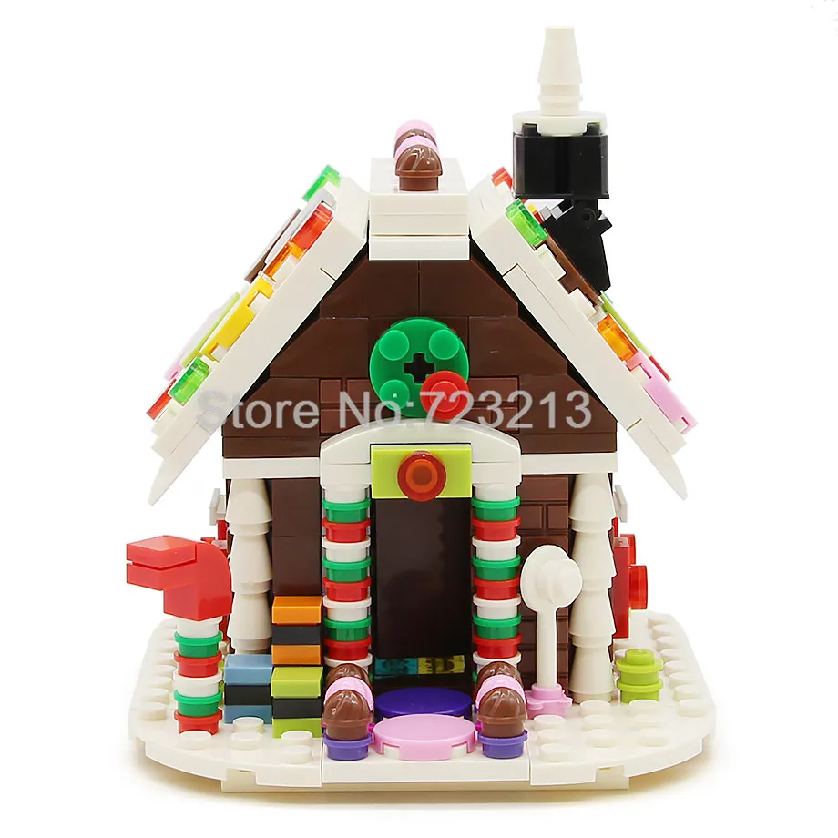 

Gingerbread House Christmas Scene MOC Building Bricks Block Model Set Handmade Educational Toys for Children