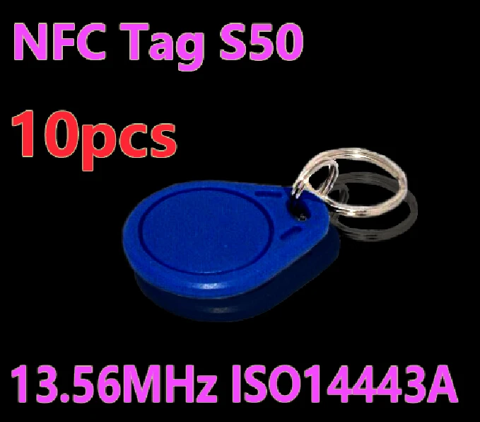 

10pcs RFID Tag 13.56MHz S50 NFC Tags Key Tags Keyfobs Token Re-writable NFC Tag Keychain For Access Control System