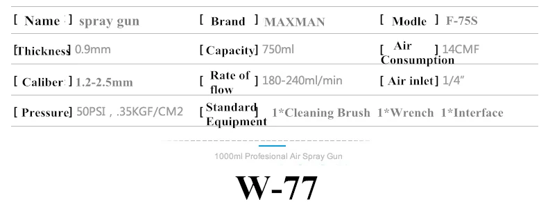 MAXMAN600/750/1000 мл профессиональный пневматический пистолет Аэрограф опрыскиватель сплав живописи распылитель с бункером для покраски автомобиля