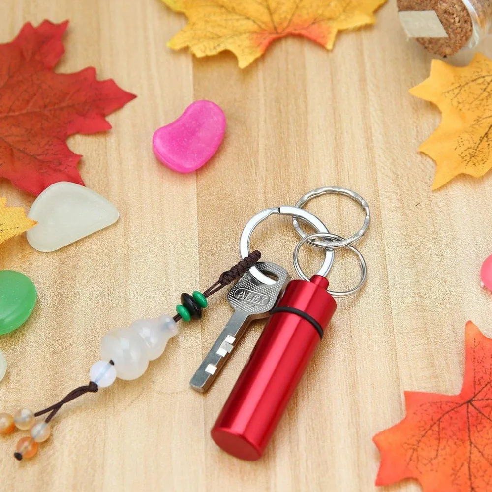 Drug Holder Container Keychain Medicine Box Health Care Pill Box with Keychain Mini Portable