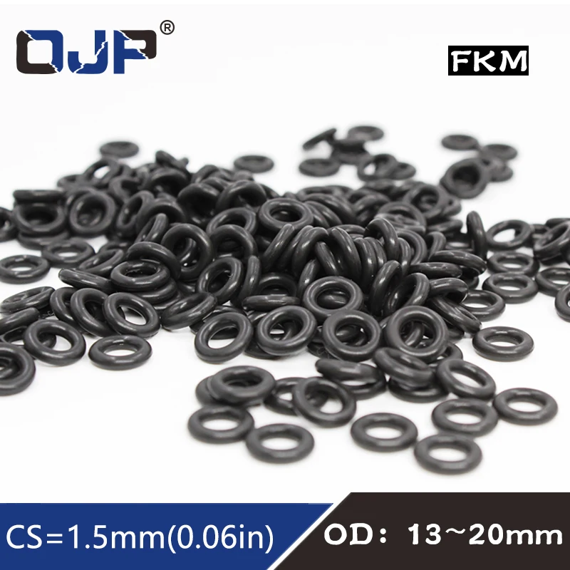 

10PCS/lot Fluorine rubber Ring Black FKM Oring Seal 1.5mm Thickness OD13/14/15/16/17/18/19/20mm Rubber O-Ring Seal Gasket Washer