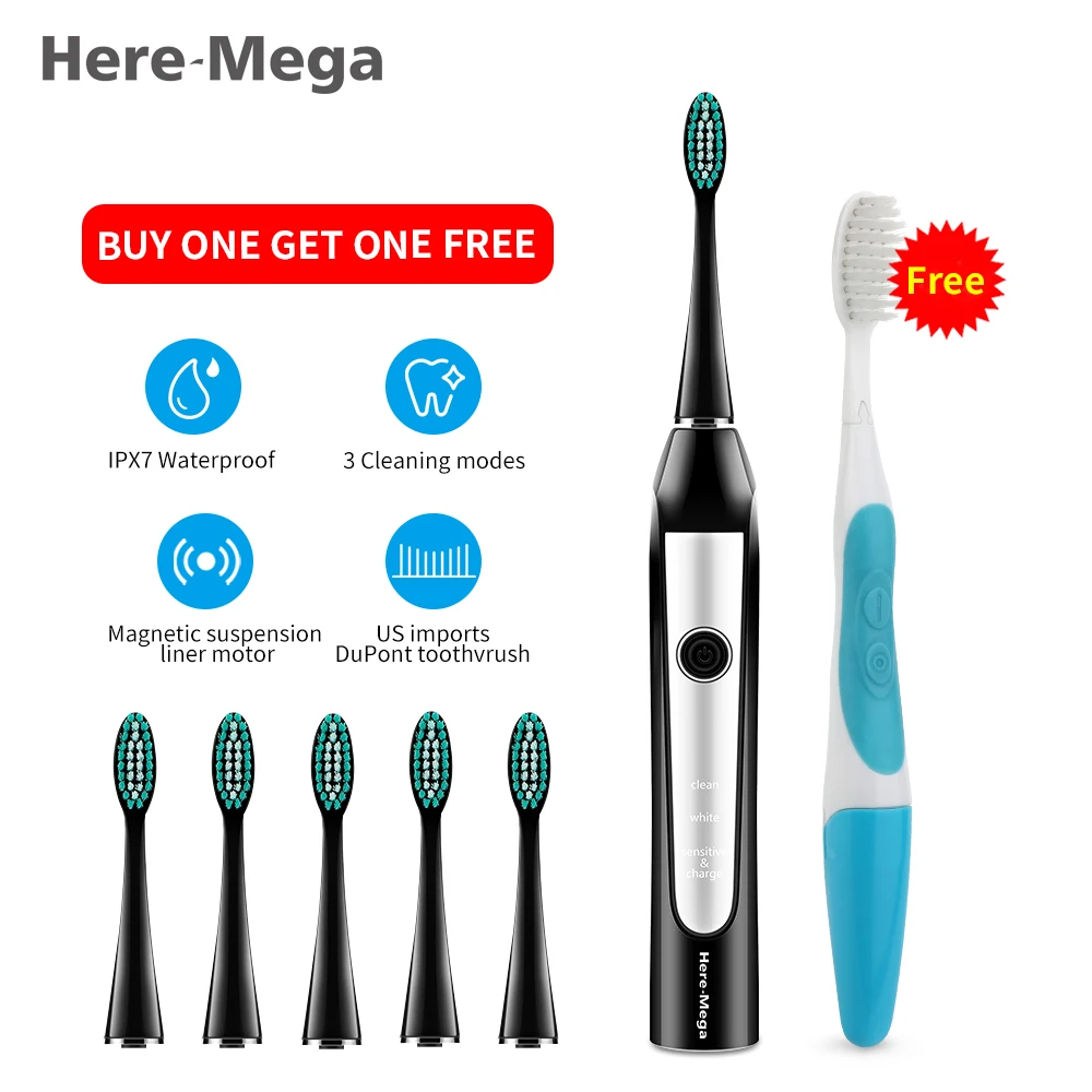Here Mega Sonic Electric Toothbrush Strong Cleaning Whitening Usb Charging Dupont Brush 3 Adjustable Brushing Mode huismerk kopen in de aanbieding Here Mega Sonic Electric Toothbrush Strong Cleaning Whitening Usb Charging Dupont Brush 3 Adjustable Brushing Mode huismerk kopen in de aanbieding