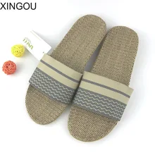 Новинка; мужские домашние тапочки из натурального материала; сезон весна-лето; удобные льняные мужские тапочки; шлепанцы для дома помещений; мужские тапочки из пеньки