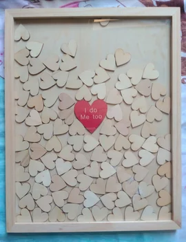 

guestbook alternative Personalised wood Heart Guest book Drop box Signature book wedding decoration