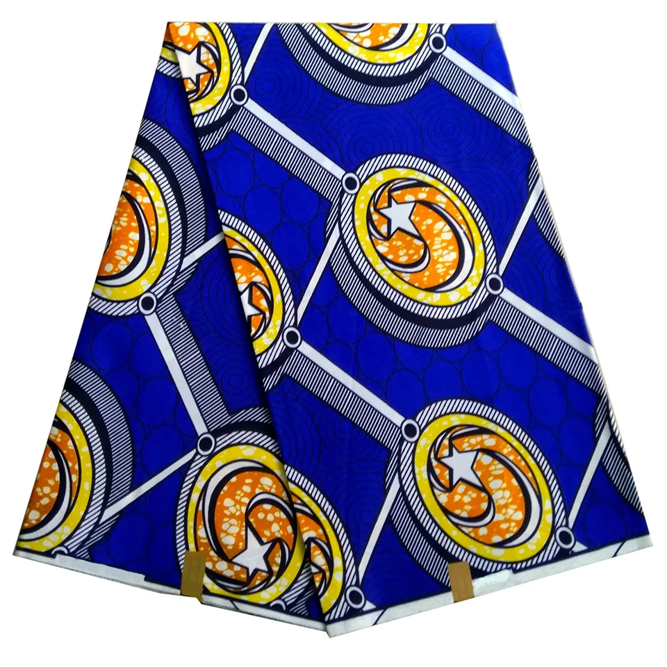 Polyester Royal Blue African Fabrics , Veritable Real Wax African Print