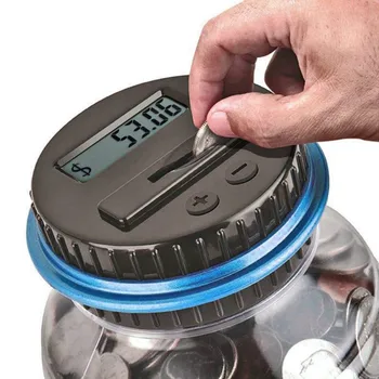 

Electronic Digital Counter Coin Bank LCD Money Saving Box Jar Coins Storage Box For USD EURO GBP Money