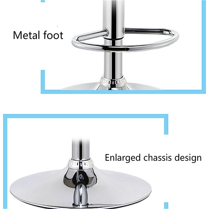 Modern Simple Bar Chair Lifted Rotated Coffee Shop Stool Multi-function Cashier Seat with Footrest Household Leisure PU Stool
