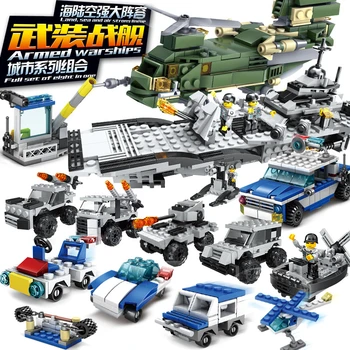 

544pcs 16 in 1 Minecrafted Building Blocks Compatible City Engineering Figures Military Model Educational Toys for Children Gift