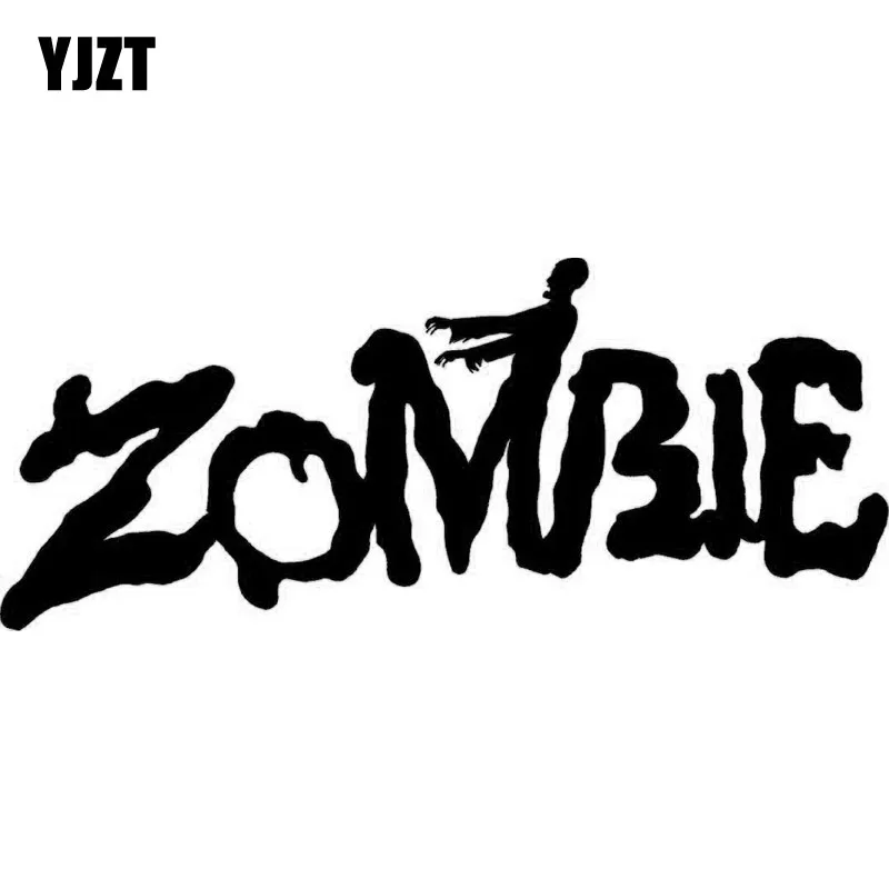 YJZT 19.8CMX8CM Interesting ZOMBIE Bloody Outbreak Decal Blood Vinyl Car-styling Car Sticker Black/Silver S8-1151 | Автомобили и