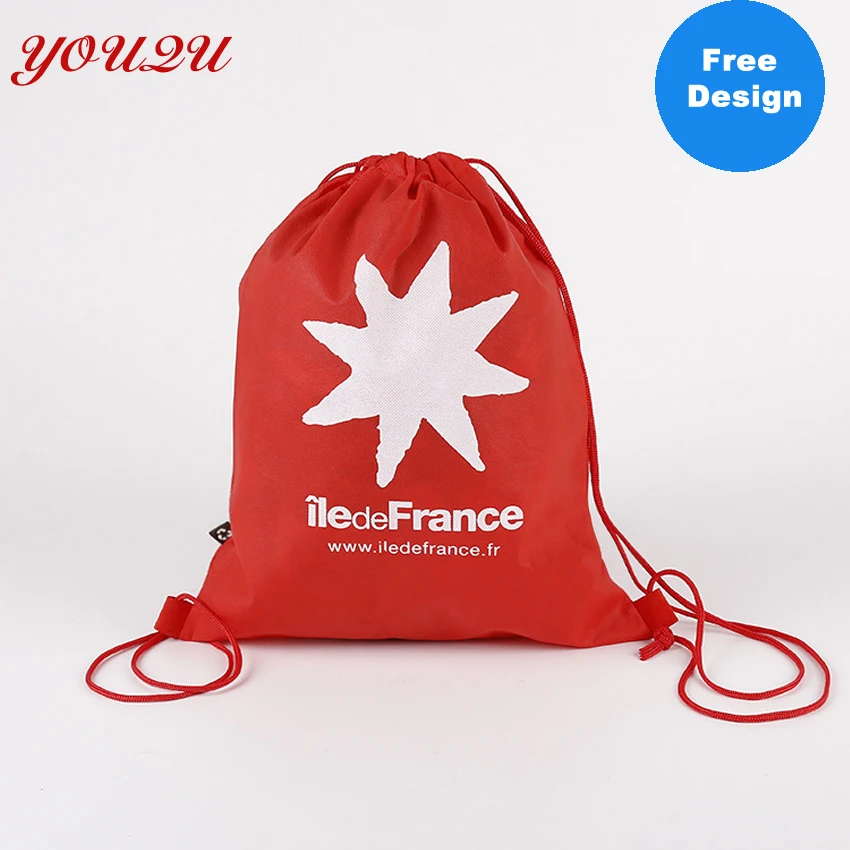 Пользовательские нетканые ткани багги мешок хранения Drawstring сумка costom логотип принят и бесплатный дизайн