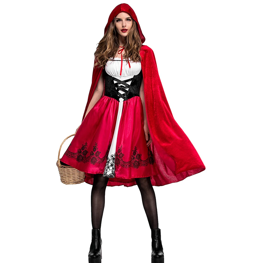 Костюм Красной Шапочки для взрослых, карнавальное платье, вечерние платья Красной Шапочки, королева ночного клуба, вечерние костюмы для косплея