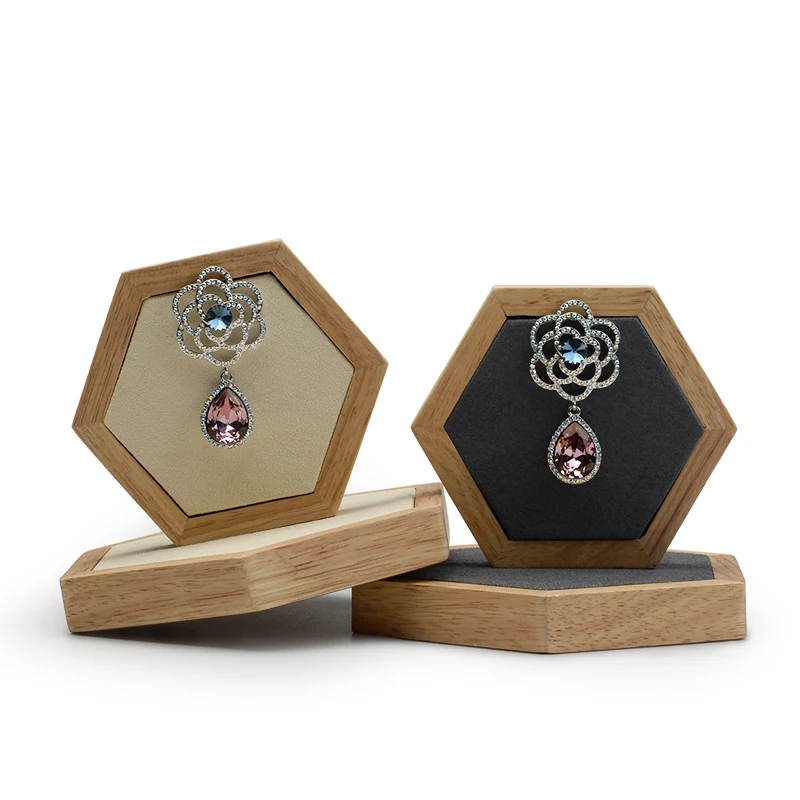 FANXI 2 Pieces of Rhombus Jewelry display stand with microfiber for exhibition Necklace Earrings Display Holder Bracelet Props Jewelry Packaging