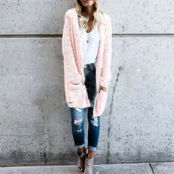 

Women Fashion Casual Loose Long Sleeve Cardigan Knitting Hooded Coat Outwear Top