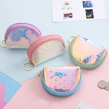 1 шт. Kawaii полукруглые матовые лазерные звезды сердце сумки для монет кошелек сумка для наушников ключ держатели кредитных карт канцелярские подарки