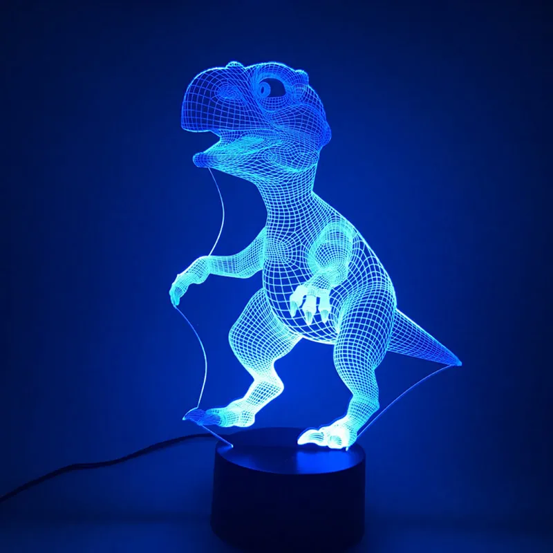 

New Arrival Remote Control 3D Dinosaur LED Night Light 7 Color Changing Home Bedroom Table Desk Lamp Home Decor HR
