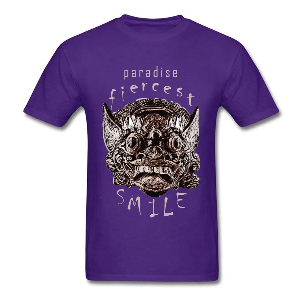 Europe Short Sleeve Tops Shirts Summer/Autumn Round Collar Cotton Men's Tshirts Paradise Smile I Europe Tops & Tees Fitted Paradise Smile I purple