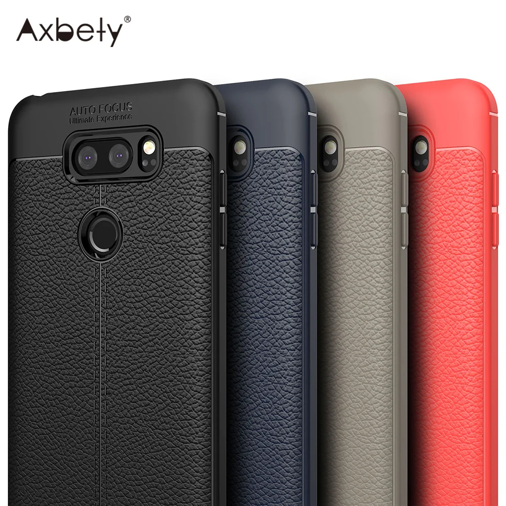 

Axbety Luxury Soft Case For LG V30 Case Ultra Slim Litchi Silicone Full Protect Cover For LG V30 V 30 Gel Shockproof Phone Cases