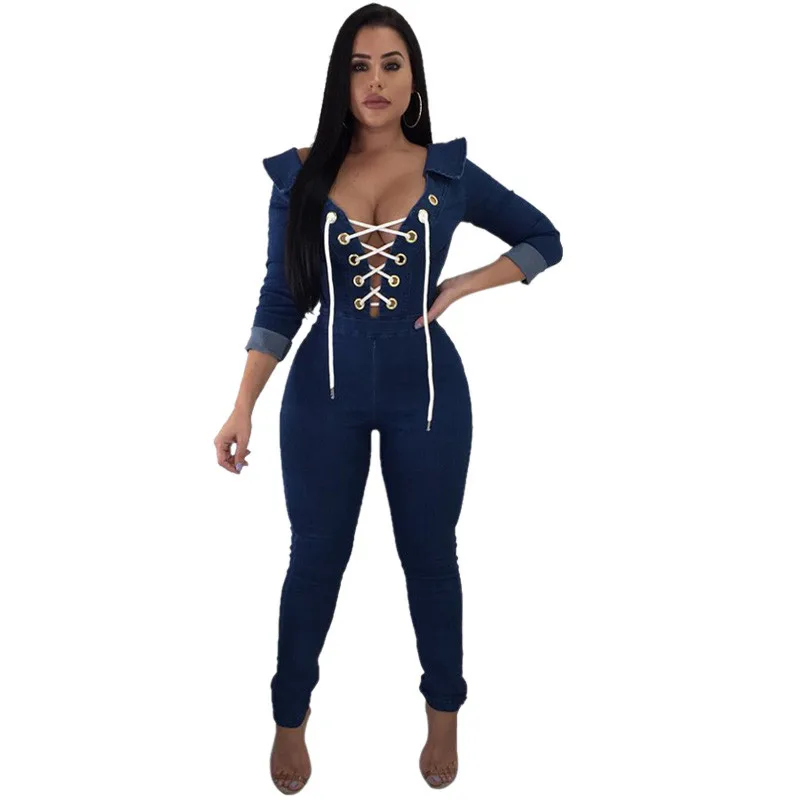 sexy denim jumpsuit